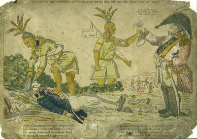 British Officer Paying American Indians to Scalp an American Soldier by LG after William Charles